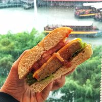 Turkey burger at nomVnom Bistro - Clarke Quay in Central Singapore