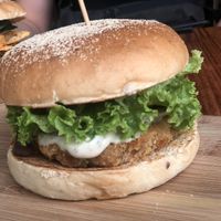 This lion mane patty burger is sooo good at nomVnom Bistro - Clarke Quay in Central Singapore