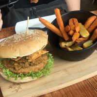 Burgers don’t come with fries so you have to order them seperately. at nomVnom Bistro - Clarke Quay in Central Singapore