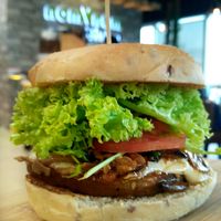 Addicted to King Mushroom Head Burger ... at nomVnom Bistro - Clarke Quay in Central Singapore