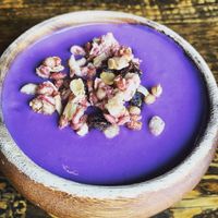 Sweet potato smoothie bowl at nomVnom Bistro - Clarke Quay in Central Singapore