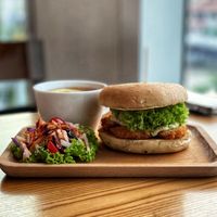 Burger set at nomVnom Bistro - Clarke Quay in Central Singapore
