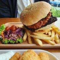 Satay tempeh burger at nomVnom Bistro - Clarke Quay in Central Singapore