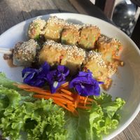 Fresh spring rolls  at La Carotte Qui Rit in Koh Tao