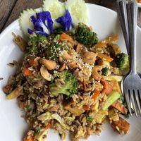 Curry fried rice (YUM)  at La Carotte Qui Rit in Koh Tao