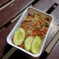 Fried rice with tofu for takeaway at La Carotte Qui Rit in Koh Tao