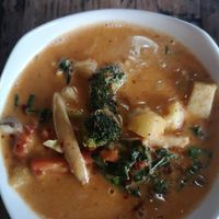 Wonderful red curry with extra tofu at La Carotte Qui Rit in Koh Tao