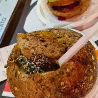 Soap in the bread and Asian Hamburguer at Veg & Veg in Florence