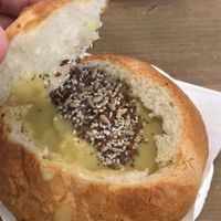 Bean soup in bread bowl at Veg & Veg in Florence