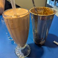 Vegan chocolate covered strawberry shake at Monty's Blue Plate Diner in Madison