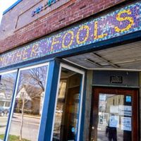 outside at Mother Fool's Coffeehouse in Madison