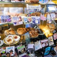 100% vegan bakery case at Mother Fool's Coffeehouse in Madison