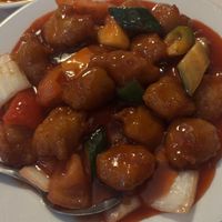 Sweet and sour “pork"  at Vegie Hut in Box Hill