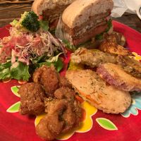 Burger set at Hiruneko Shokudou in Itoshima