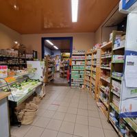 Inside shop at Biocoop G'sundheit in Selestat