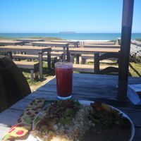 Vegan Lunch facing the ocean at Baruc Natural in Florianopolis