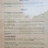 Menu at Pancake Fever in Caen