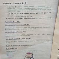 Menu brunch at Pancake Fever in Caen