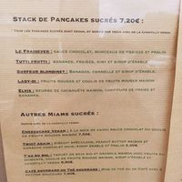 Menu 2024 at Pancake Fever in Caen