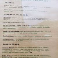 Menu 2024 at Pancake Fever in Caen