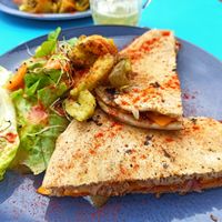 Pancake "chien tête en bas" at Pancake Fever in Caen