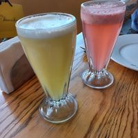 Pineapple & Strawberry water. Very good & fresh. at India Town in Mexico City