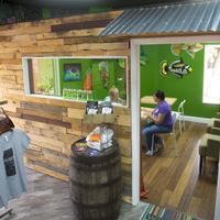 The Green Room - a seating area and showcase for local artists at The Juice Box in Lakeland
