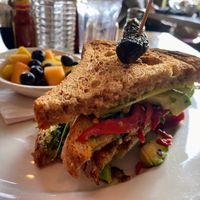 Avocado panini w fruit at Busboys and Poets - Carroll St in Washington