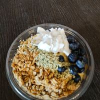 Blurry smoothie bowl pic, the Inflammation Elation at Juicelation in Naples