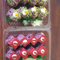 Sushi served in disposable plastic at The Root in Wroclaw