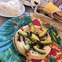 Hummus with avocado and pita👍🏻Rafaello cake👎🏻 at Mango Vegan Street Food - Bracka in Warsaw