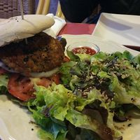 Vegan burger at Caos in Ibiza