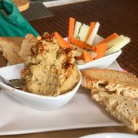 Hummus de garbanzos, también lo hay de boniatos at Caos in Ibiza