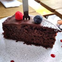 Chocolate cake at Orangebox in Munich