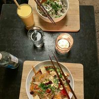 Glass noodle salad and Dhal at Orangebox in Munich