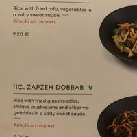 Vegan options, allergens indicated  at YamYam in Berlin