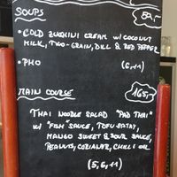 daily menu  at Veggie Garden in Prague