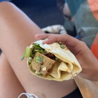 Seitan wrap with way too big chunks of seitan 😩  at Veggie Garden in Prague