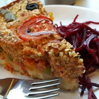 pizza quiche (GF) at Veggie Garden in Prague