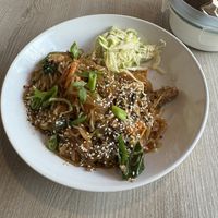 Glass noodles with seitan chunks (lunch menu)  at Veggie Garden in Prague