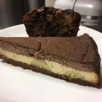 Chocolate banana cheesecake  at Veggie Garden in Prague
