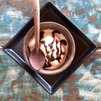 The heavenly vegan coconut ice cream  at Chaba Cafe and Gallery in Koh Yao Noi