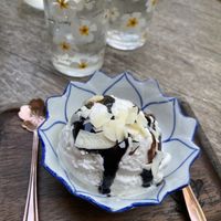 Home made coconut ice cream   at Chaba Cafe and Gallery in Koh Yao Noi