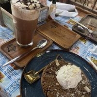 Vegan pancakes, Coffee mocca   at Chaba Cafe and Gallery in Koh Yao Noi