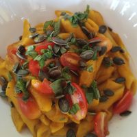 Pumpkin penne at Chaba Cafe and Gallery in Koh Yao Noi