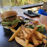 Veggie burger   at Chaba Cafe and Gallery in Koh Yao Noi