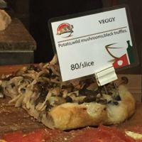 Another 'veggy' option: Potato, wild mushrooms & black truffles for 80 baht/slice. at Pizza Pala Romana in Bangkok