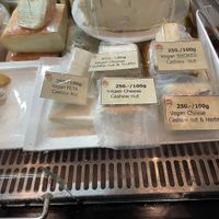 Vegan cheese in their vitrine  at Pizza Pala Romana in Bangkok