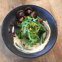 Fritters without tofu ricotta and with added mushrooms  at Urban Projuice in Albert Park