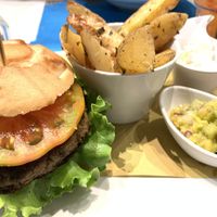 Vegan cheeseburger  at Quinoa in Florence